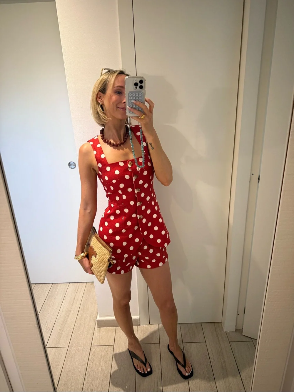 Posse the Label Red Polka Dot Linen Set